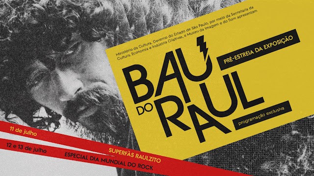 Banner anúncio da exposição Baú do Raul