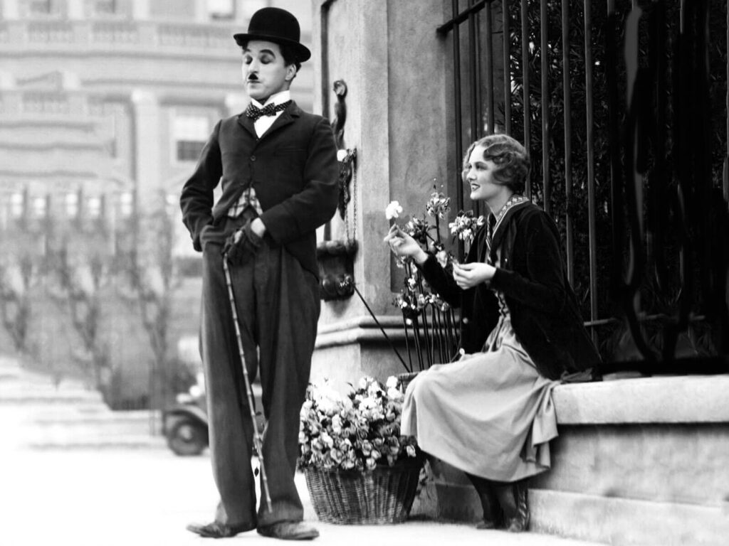 Cena de filme de Charles Chaplin