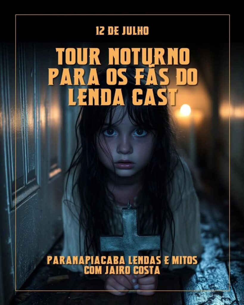 Poster do anúncio do tour noturno em Paranapiacaba 