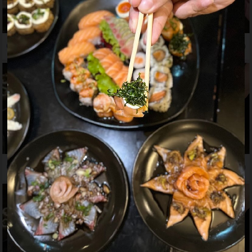 Detalhes dos pratos do Edo Sushi