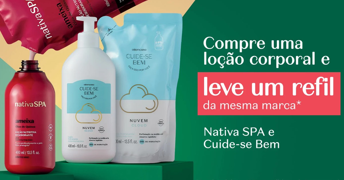 Boticário promoção refil grátis